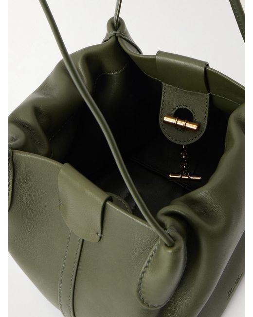 Loro Piana Green Bale Softy Leather Shoulder Bag