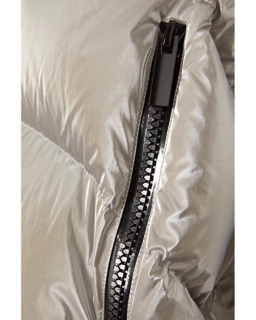 Moncler Gray Avoriaz Quilted Metallic Shell Down Jacket