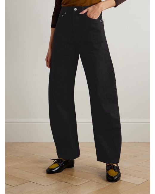 Agolde Black Luna High-Rise Barrel-Leg Organic Jeans