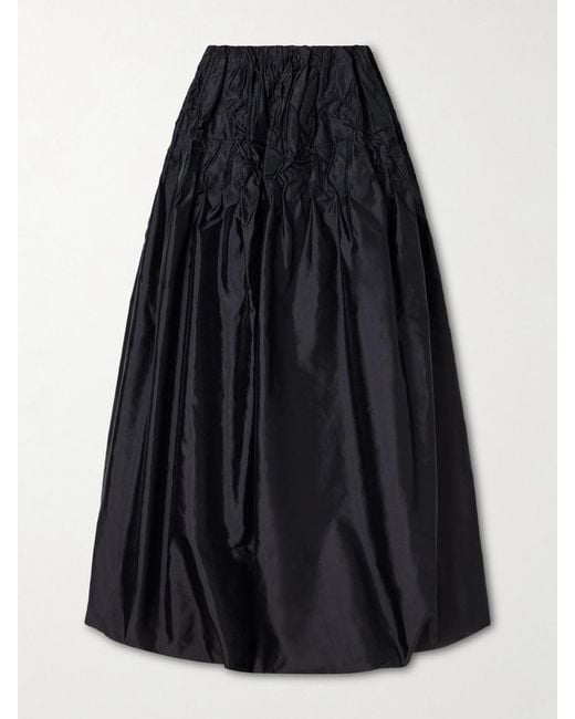 Kallmeyer Blue Linder Crinkled Taffeta Maxi Skirt