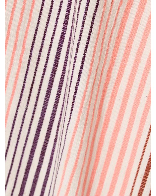 Lemlem Pink Desta Striped Cotton-Blend Wide-Leg Pants