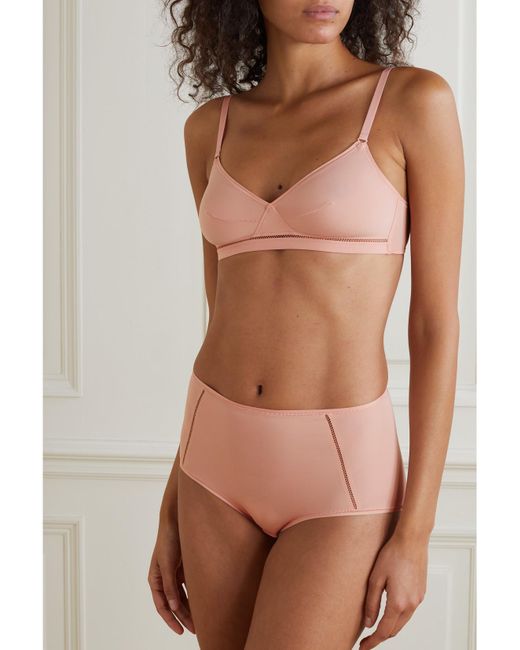 Eres Pink Lydia Soyeuse Picot-Trimmed Stretch-Jersey Soft-Cup Triangle Bra