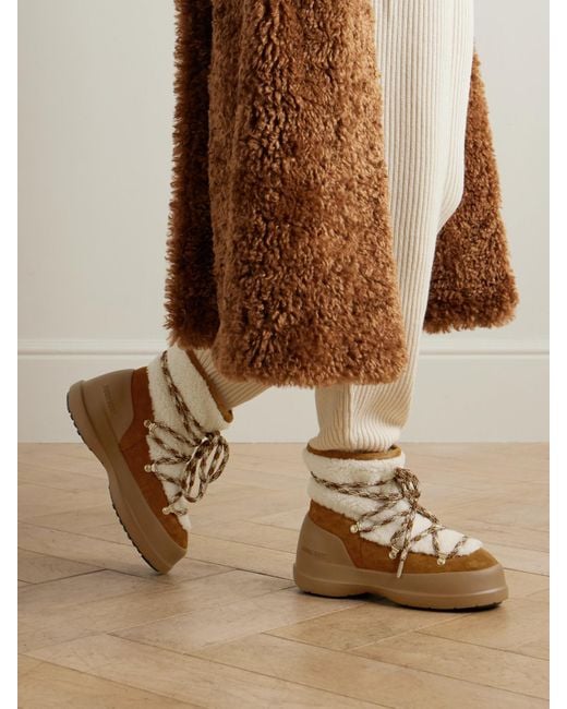 Après-Skis En Peau Lainée Luna Moon Boot en coloris Natural