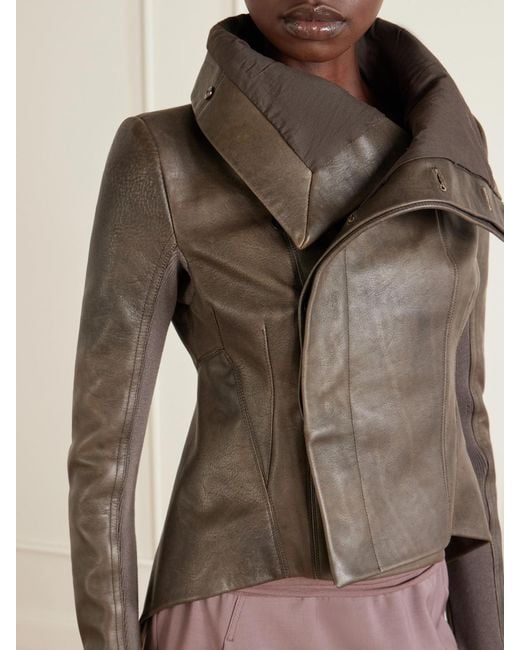 Rick Owens Black Naska Leather Biker Jacket