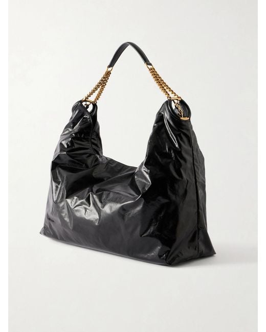 Saint Laurent Black Hortense Leather Shoulder Bag