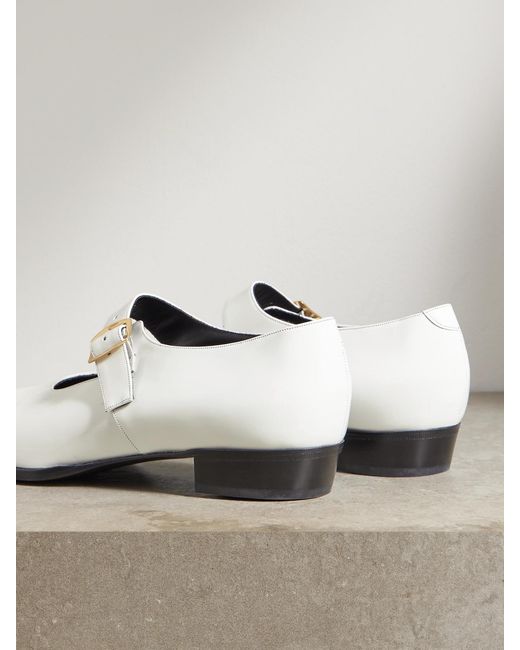 Bally White Gerwin Glossed-Leather Mary Jane Flats