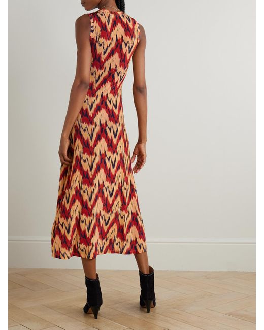 Ulla Johnson Red Orla Midikleid Aus Bedrucktem Stretch-Jersey