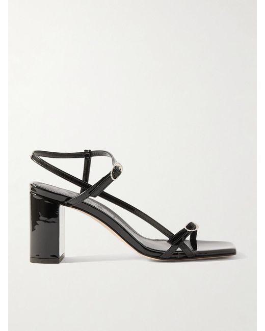 Aeyde Black Franzi Sandalen Aus Lackleder