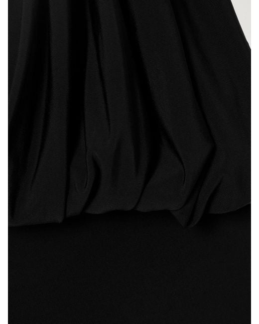 Magda Butrym Black Draped Stretch-Satin Halterneck Gown