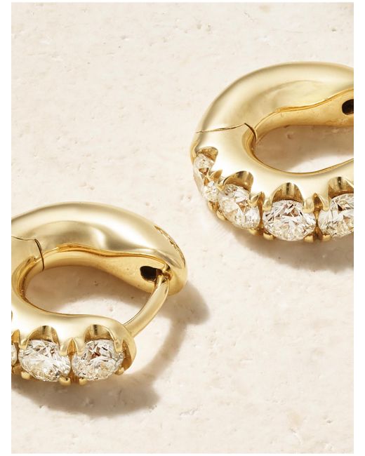Roxanne First Natural Super Duper 14-Karat Diamond Hoop Earrings