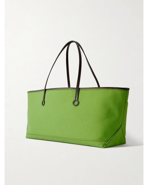 J.W. Anderson Green Anchor Leather-Trimmed Canvas Tote