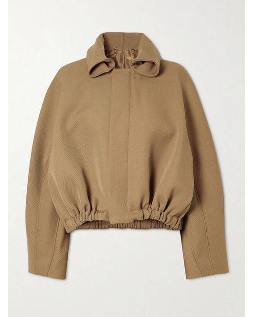 Victoria Beckham Natural Oversized Wool-Drill Jacket