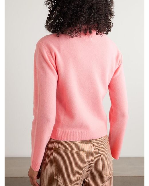 Leset Pink Jesse Wool Polo Sweater