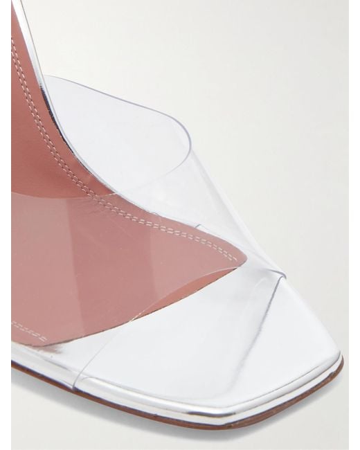 AMINA MUADDI White Lupita Glass Pvc Heel Mules