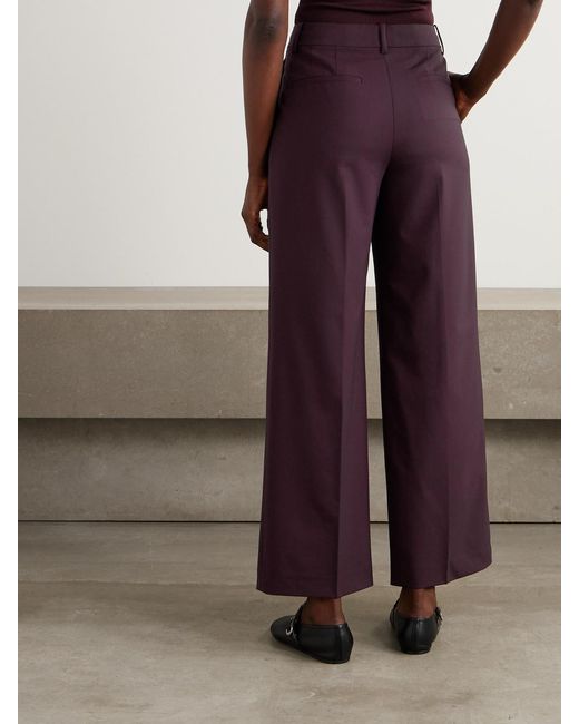 Theory Purple Wool-Blend Straight-Leg Pants