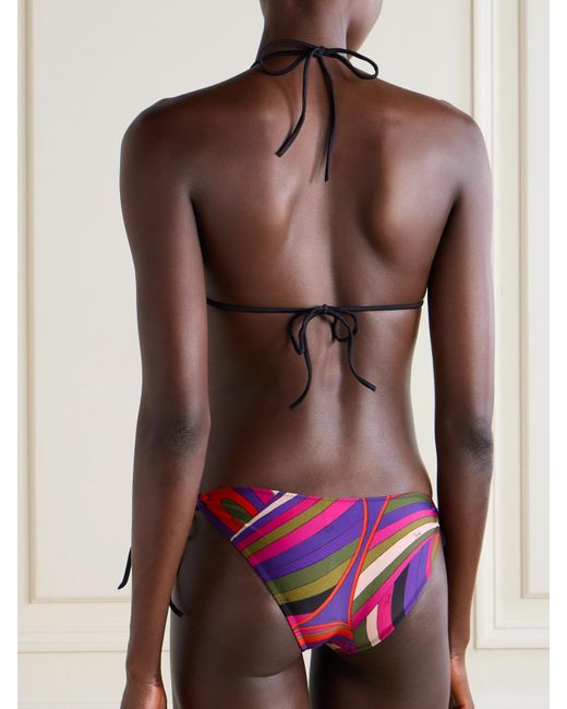 Emilio Pucci Pink Printed Triangle Bikini Top