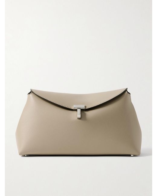 Totême  Natural T-Lock Leather Clutch