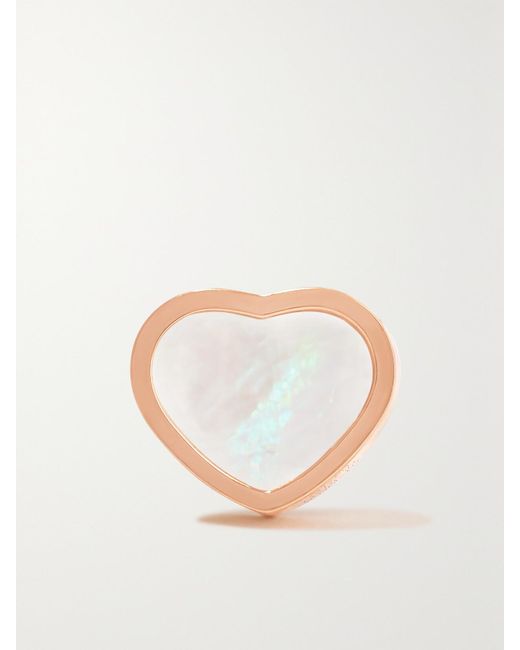 Chopard Metallic My Happy Hearts 18-Karat Rose Mother-Of-Pearl Single Earring