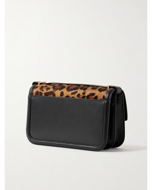 DeMellier London Brown Paris Schultertasche Aus Kalbshaar Mit Leopardenprint Und Leder