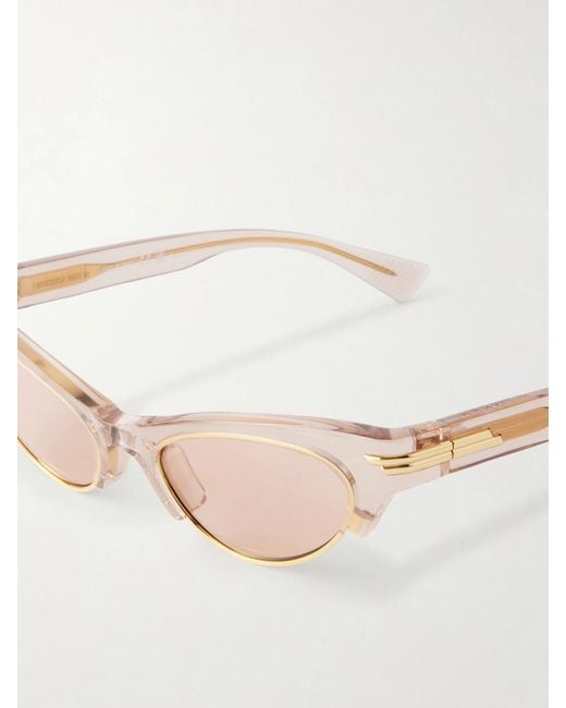 Bottega Veneta Natural Cat-Eye Acetate Sunglasses