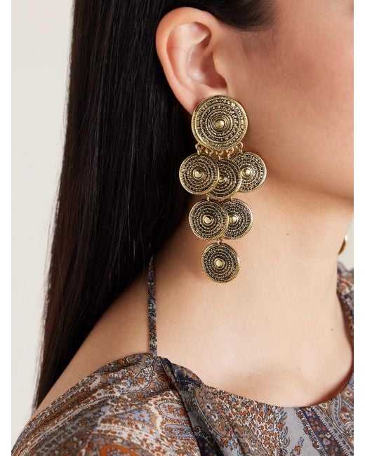 Saint Laurent Metallic Byzance-Tone Clip Earrings