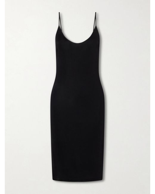 Saint Laurent Black Jersey Midi Dress