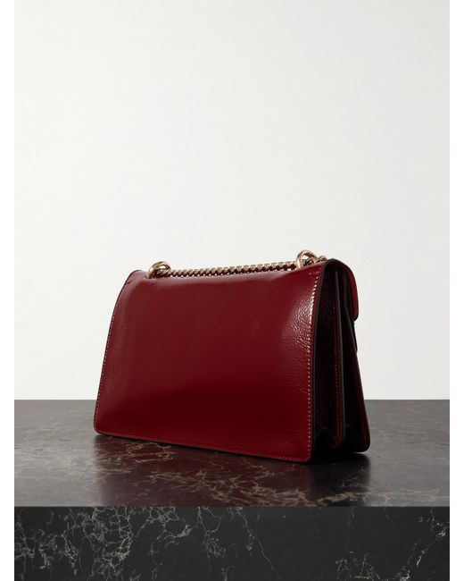 Gucci Red Dionysus Schultertasche Aus Lackleder Mit Verzierung