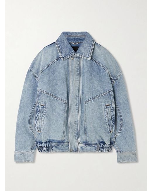 Saint Laurent Blue Oversized Paneled Denim Jacket