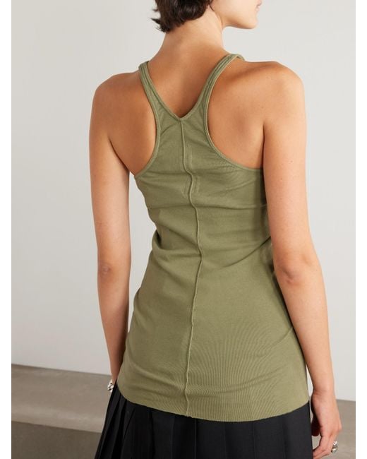 Rick Owens Green Cotton-Jersey Tank