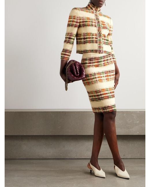 Loro Piana Natural Striped Wool-Bouclé Jacket