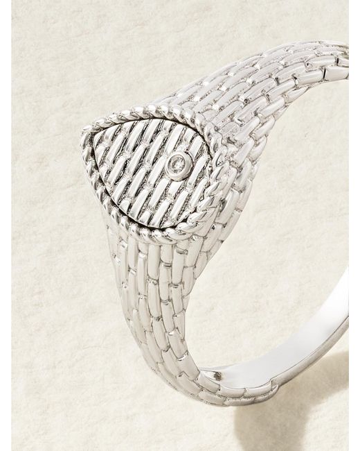 Yvonne Léon Natural Baby Chevaliere 9-Karat Diamond Signet Ring