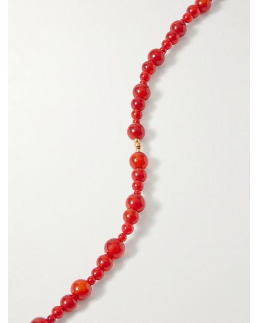 Jennifer Behr Red Veda Kette Aus Karneol Mit Goldfarbenen Details