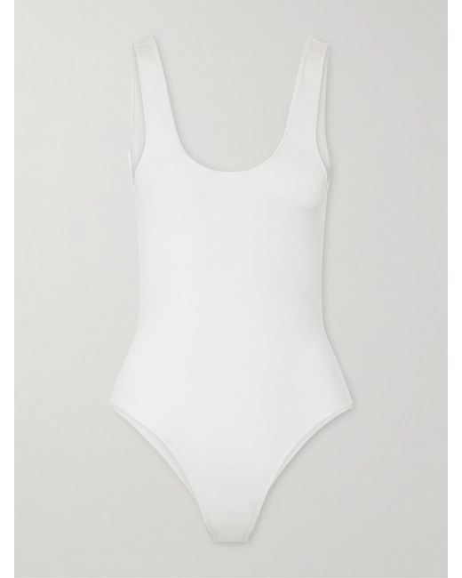 Alaïa White Silk-Blend Bodysuit