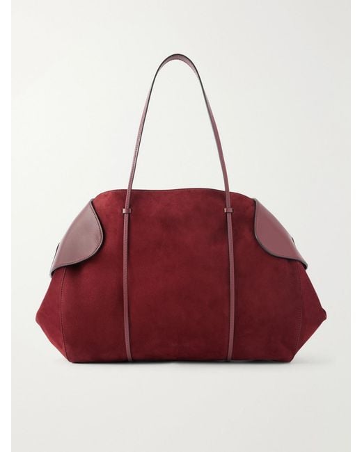 Neous Red Berenices Suede And Leather Tote