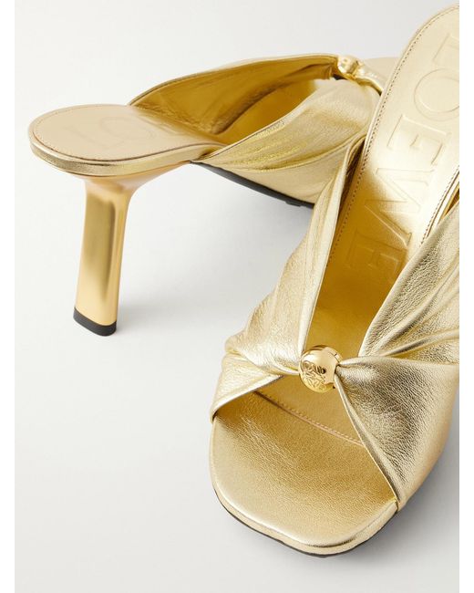 Loewe Natural Paula's Ibiza Metallic Leather Sandals