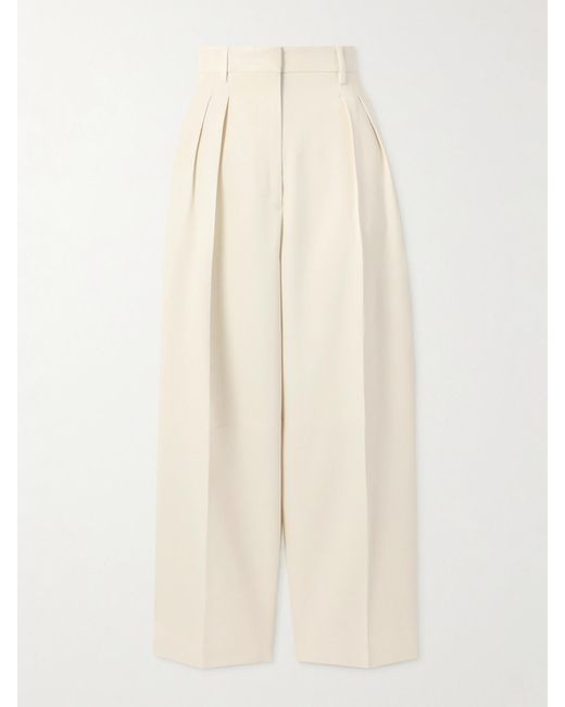 Pantalon Fuselé Raccourci En Serge À Plis Dash Altuzarra en coloris Natural