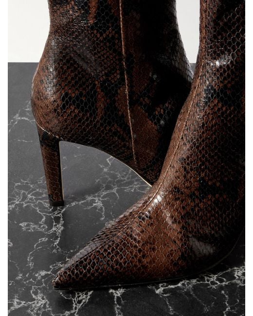 Jimmy Choo Black Frankie 85 Ankle Boots Aus Leder Mit Schlangeneffekt