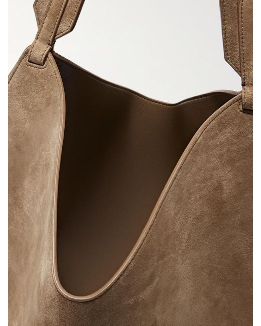 Khaite Natural Lotus Kleine Tote Aus Veloursleder