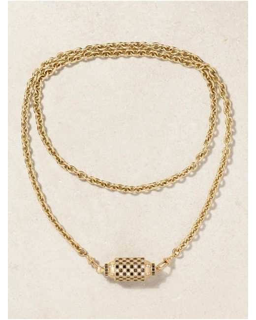 Marie Lichtenberg Natural Check Locket Kette Aus 18 Karat Mit Diamanten