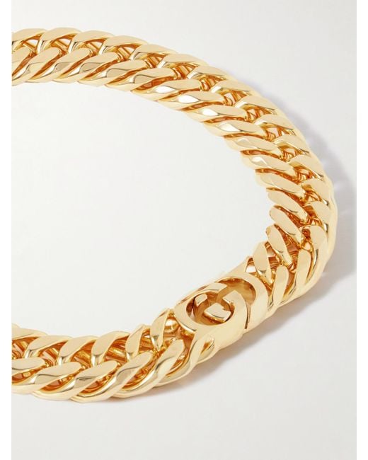 Gucci Metallic Interlocking Gg Goldfarbene Kette