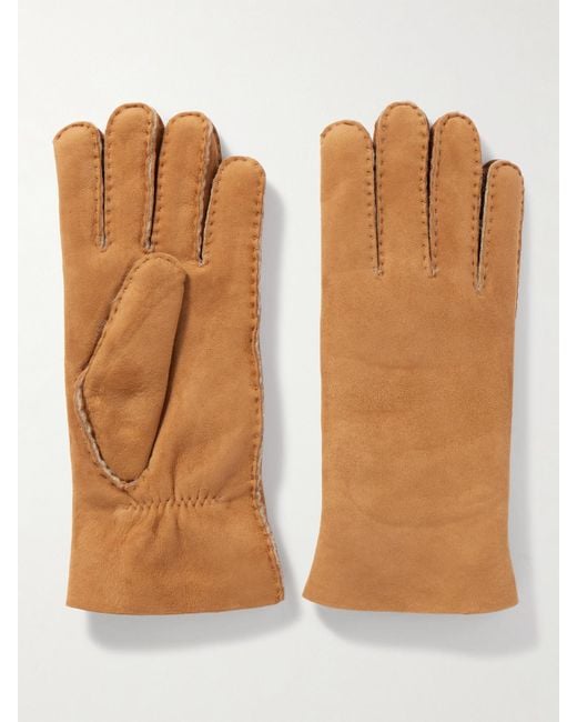 Gants En Peau Lainée Denise Agnelle en coloris Brown