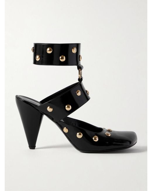Chloé Black Pumps Aus Lackleder Mit Nieten