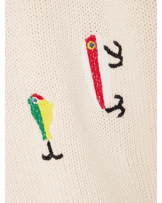 Mother Natural The Raglan Embroidered Cotton Sweater