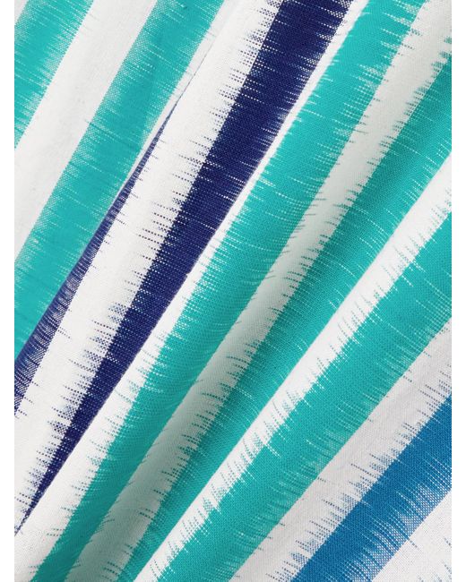 Emporio Sirenuse Blue Nellie Maxikleid Aus Gestreifter Baumwolle