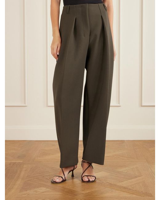 Jacquemus Green The Ovalo Pleated Crepe Pants