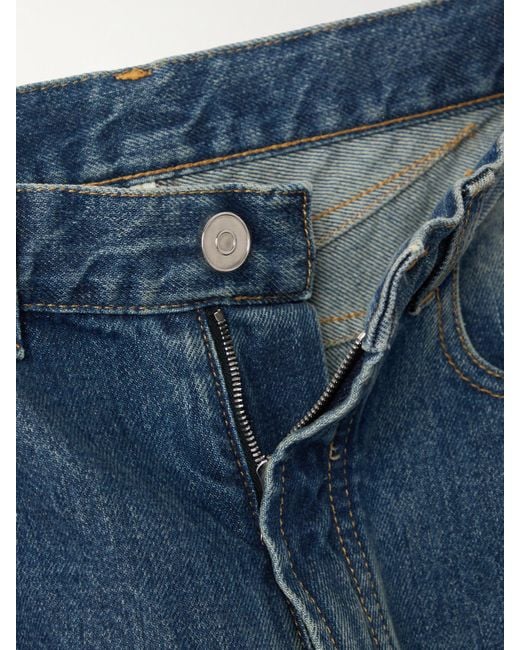 Alaïa Blue High-Rise Barrel-Leg Jeans