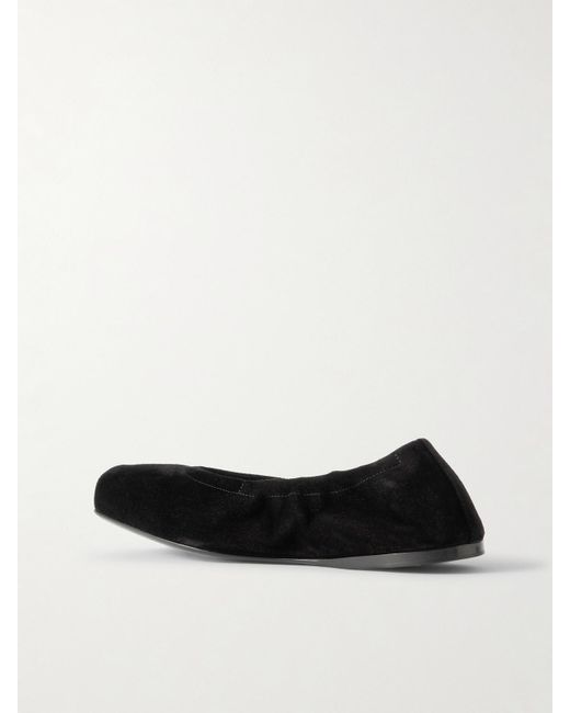 Alaïa Black Ballerinas Aus Veloursleder Mit Lederbesätzen