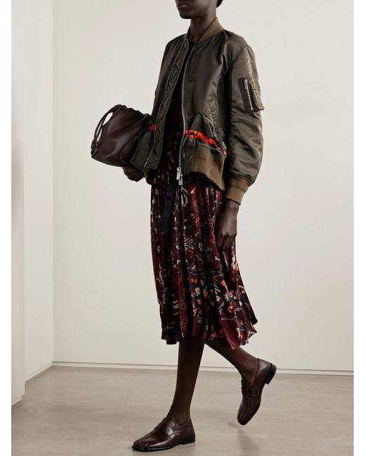 Sacai Brown Shell Bomber Jacket