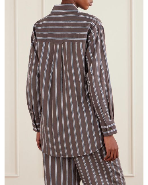 Veronica Beard Purple Lloyd Striped Woven Shirt