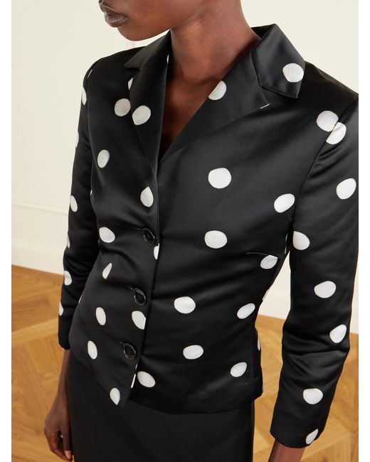 BERNADETTE Black Elle Polka Dot Duchesse-Satin Jacket
